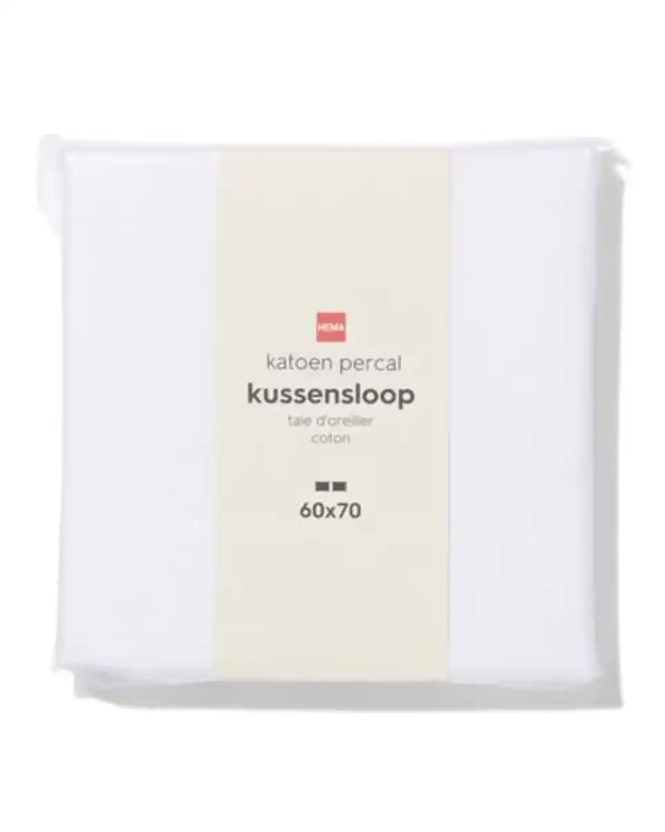 Bild 3 von Kopfkissenbezüge 60 × 70 cm, Baumwolle, Perkal, weiß – 2 Stück
