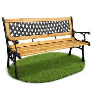 Akord Gartenbank, Braun, Metall, Holz, Holz Optik, Rechteckig, 125x73x52 cm, Gartenmöbel, Gartenbänke