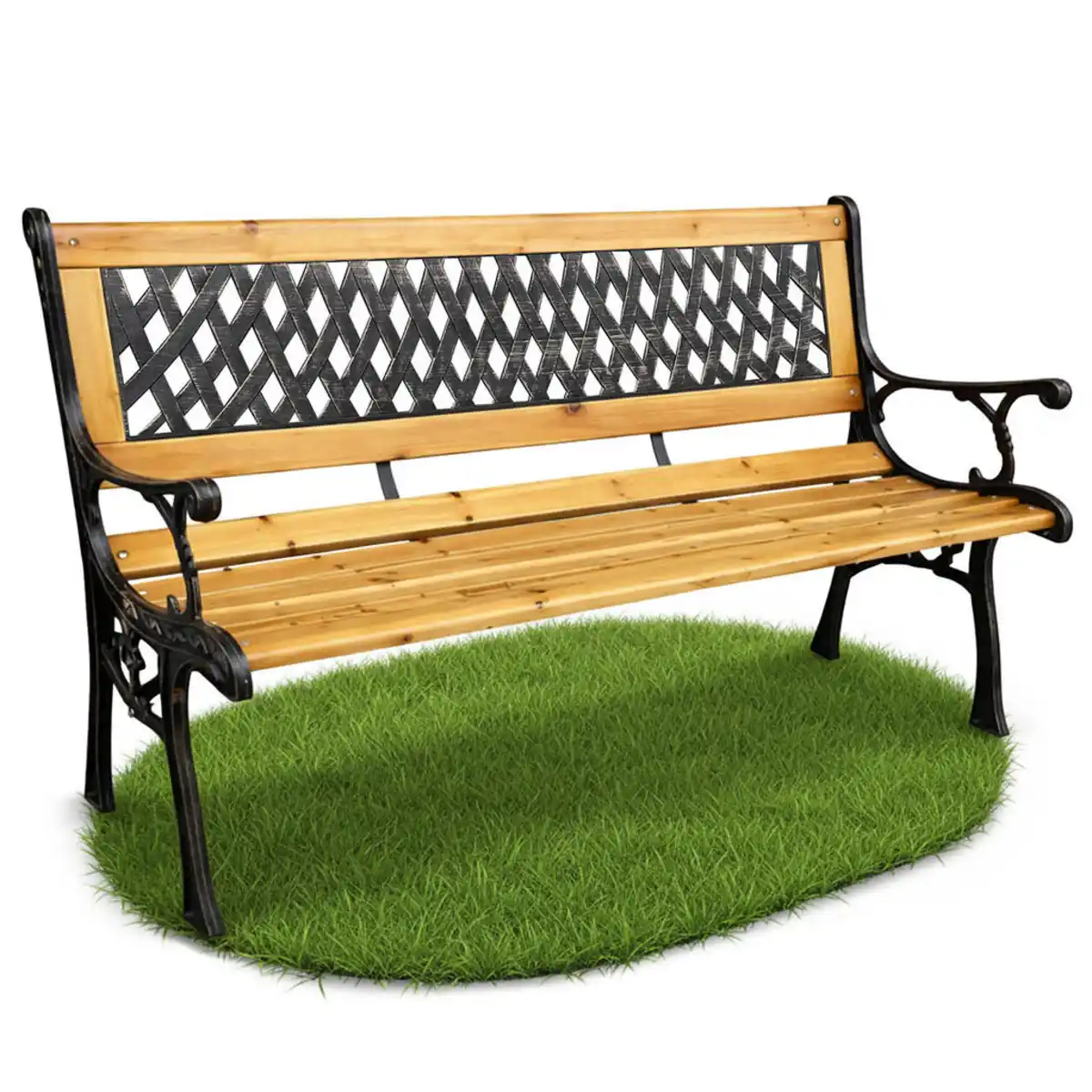 Bild 1 von Akord Gartenbank, Braun, Metall, Holz, Holz Optik, Rechteckig, 125x73x52 cm, Gartenmöbel, Gartenbänke