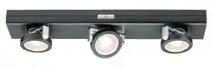 Deckenleuchte Rotate max. 3x0,2 Watt Deckenlampe, Anthrazit, Chromfarben