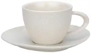 Kaffeetasse mit Untertasse Haruki in Weiß, Weiß