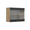 Bild 1 von Vicco Küchenglasschrank, Anthrazit, Honigeiche, Holzwerkstoff, 1 Fächer, Rechteckig, 80x60x31 cm, Küchen, Küchenmöbel, Küchenschränke, Küchenoberschränke