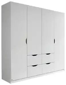 Kombischrank Freising ca. 181x197x54 cm Weiß, Weiß