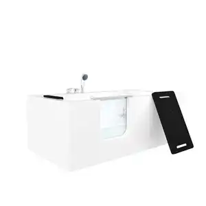 AcquaVapore by Sandra Jentho Seniorenwanne, Weiß, Glas, Kunststoff, Metall, Rechteckig, 160x59x85 cm, CE, Badezimmer, Baden & Duschen, Badewannen