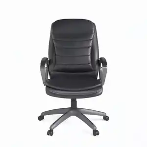 Mid.you Drehstuhl Mayfield, Schwarz, Holz, Metall, Leder, Lederlook, Füllung: Schaumstoff, Sternfuß, 63x116x76 cm, Arbeitszimmer, Bürostühle, Drehstühle