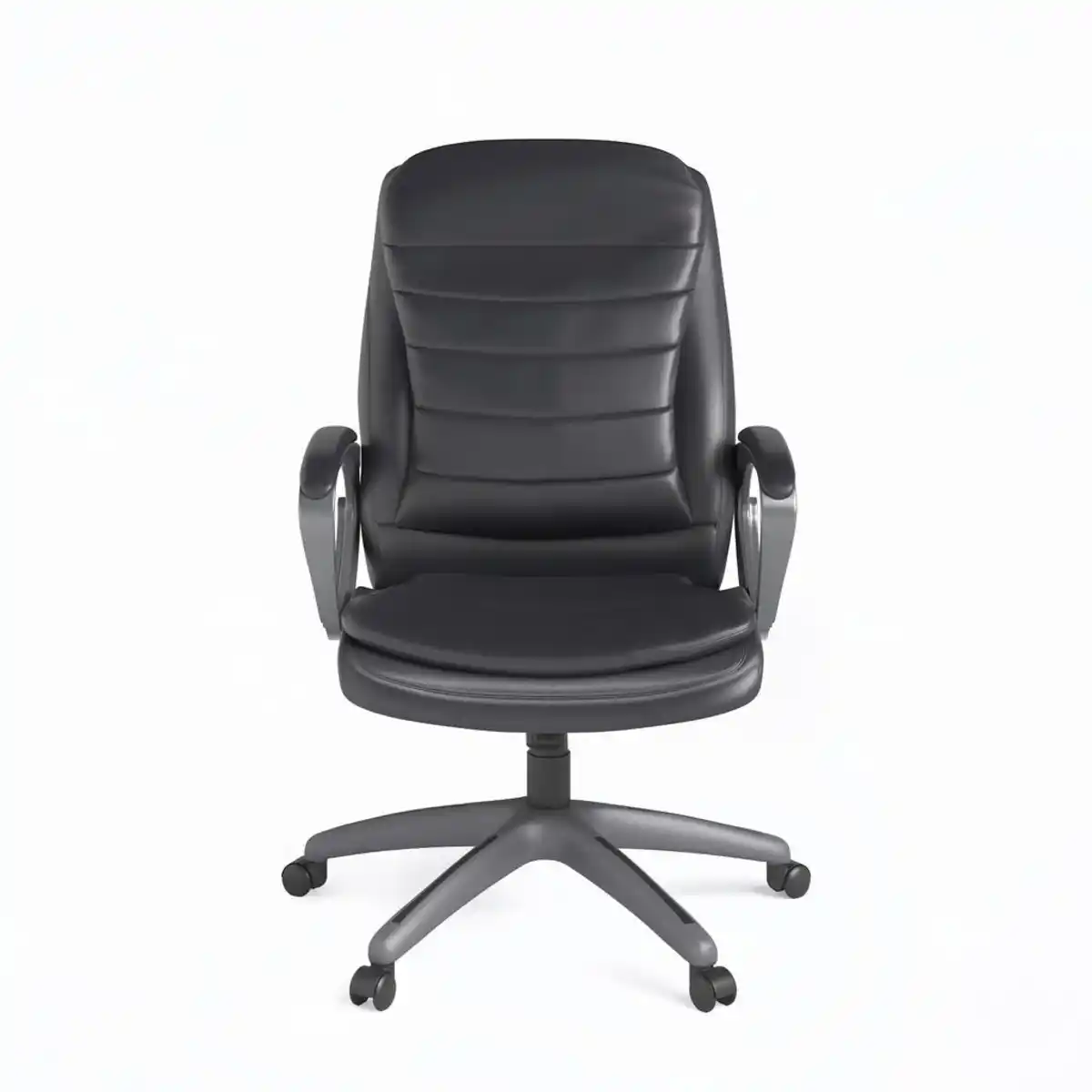Bild 1 von Mid.you Drehstuhl Mayfield, Schwarz, Holz, Metall, Leder, Lederlook, Füllung: Schaumstoff, Sternfuß, 63x116x76 cm, Arbeitszimmer, Bürostühle, Drehstühle