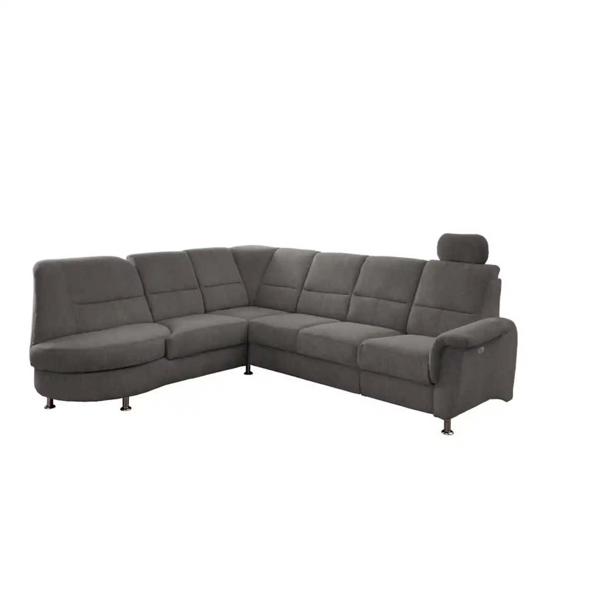 Bild 1 von Livetastic Ecksofa, Graubraun, Metall, Uni, 6-Sitzer, Ottomane links, L-Form, 275x236 cm, Made in EU, Relaxfunktion, seitenverkehrt erhältlich, Rücken echt, USB-Anschluss, Herz-Waage-Funktion, USB-