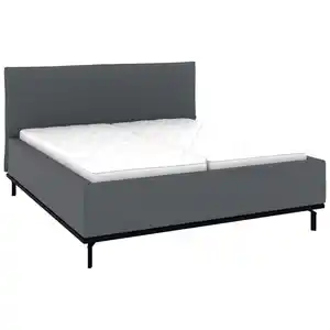Musterring Polsterbett, Grau, Metall, Birke, Buche, massiv, H2 + H3, Höhe ca. 20 cm, 180x200 cm, atmungsaktiv,in verschiedenen Größen erhältlich,Mittelgurt, verstellbar, Schlafzimmer, Betten, Pol