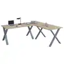 Bild 1 von Mid.you Eckschreibtisch, Silber, Sonoma Eiche, Holzwerkstoff, X-Form, 160x76x220 cm, in verschiedenen Holz-Dekoren erhältlich, Arbeitszimmer, Schreibtische, Eckschreibtische