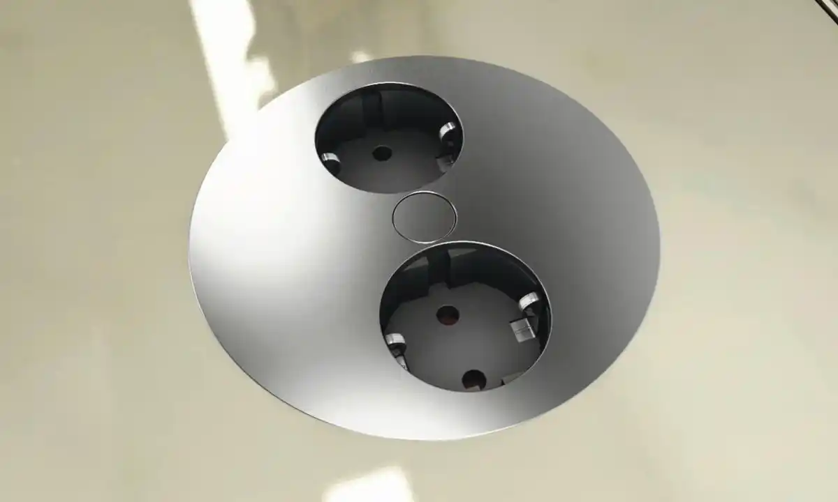 Bild 1 von Steckdosenelement Twist 4450001, Schwarz, Edelstahlfarben
