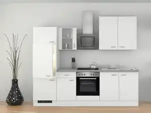 Küchenblock in Weiss inkl. Geräte und Spüle 'Wito', Weiß