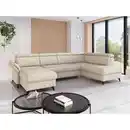 Bild 1 von Sit & More Wohnlandschaft Glendale E, Creme, Metall, 7,5-Sitzer, Ottomane rechts, U-Form, 321x193 cm, Goldenes M, Oeko-Tex® Standard 100, Made in Europe, DGM-Klimapakt, Rücken echt, Armteil links,