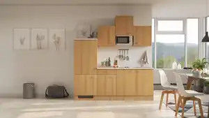 Küchenblock in Buche inkl. Geräte und Spüle 'Nano', Buchefarben