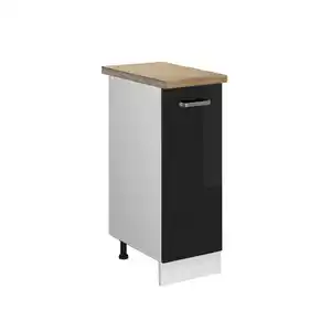Vicco Apothekerschrank, Schwarz Hochglanz, Weiß, Holzwerkstoff, 2 Fächer, 1 Schubladen, Rechteckig, 30x81.6x60 cm, Küchen, Küchenmöbel, Küchenschränke, Apothekerschränke
