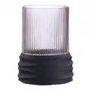 Bild 1 von Dekovase Groove, Schwarz, Hellbraun, Glas, 15 cm, auch für frische Blumen geeignet, Dekoration, Skulpturen & Dekoobjekte, Dekoobjekte