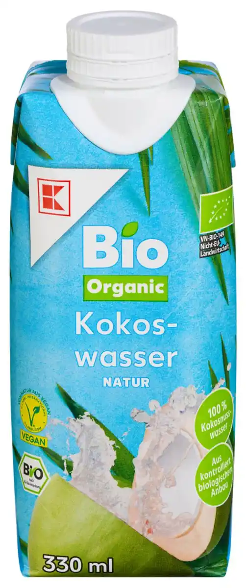 Bild 1 von K-BIO ORGANIC Bio-Kokoswasser, 330-ml-Packg.