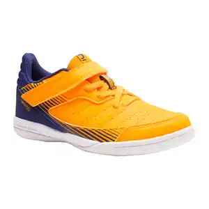 KIPSTA Kinder Fußball Hallenschuhe Futsal - Eskudo 500 gelb/blau