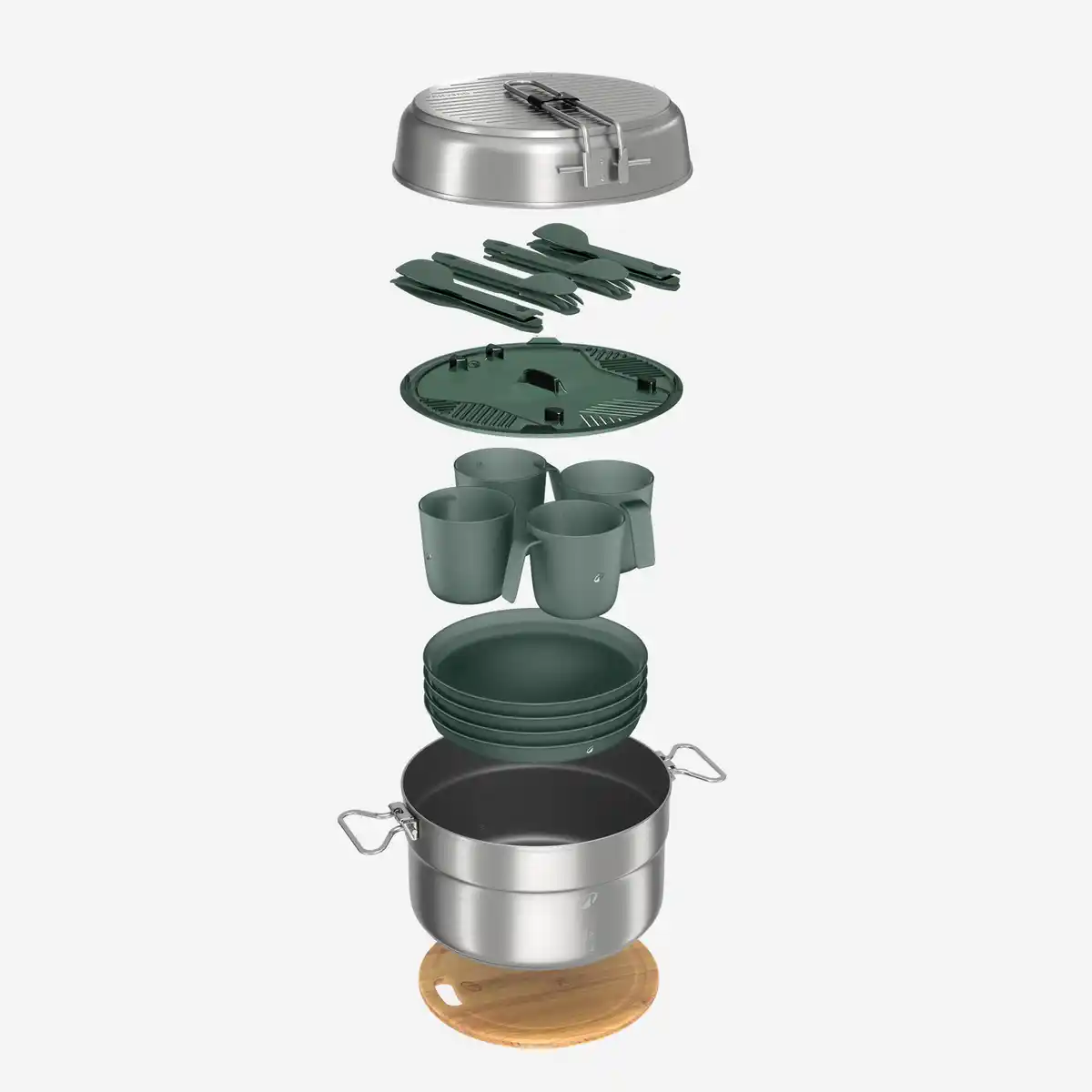 Bild 1 von QUECHUA Kochset Edelstahl Antihaftbeschichtung Camping - 500 25-teilig für 4 Personen