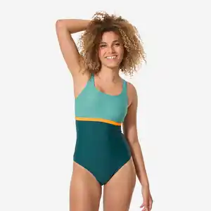 DECATHLON Badeanzug Damen - Heva Li blau/türkis