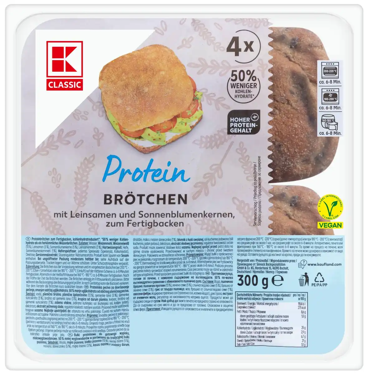 Bild 1 von K-CLASSIC Proteinbrötchen, 4 St. = 300-g-Packg.