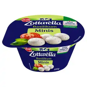 Zottarella Minis 125 g, Basilikum