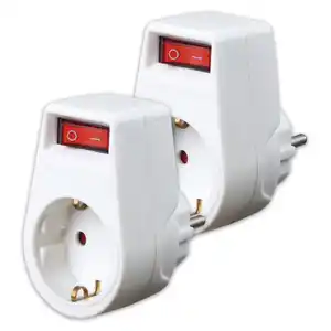 Powertec Electric Zwischenstecker mit Steckdose 2er-Set