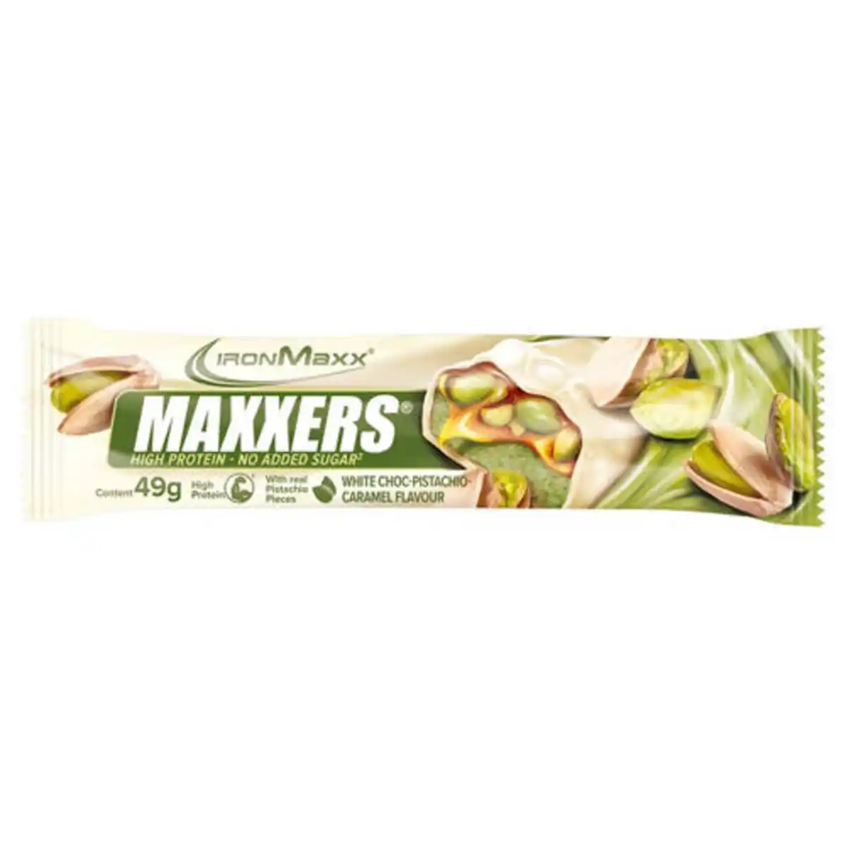 Bild 1 von IRONMAXX Maxxers Protein Riegel, 49 g, White Chocolate Pistachio