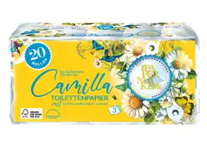 Toilettenpapier mit zartem Kamilleduft und Dekor