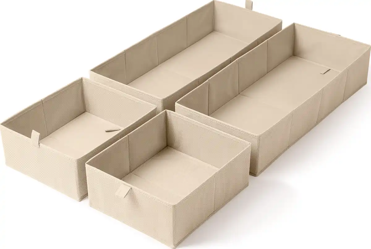 Bild 1 von IDEENWELT 4er Set Schubladen-Ordnungsboxen beige