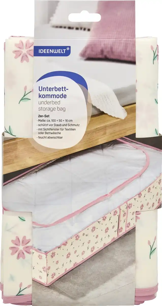 Bild 2 von IDEENWELT 2er Set Unterbettkommode Blumig