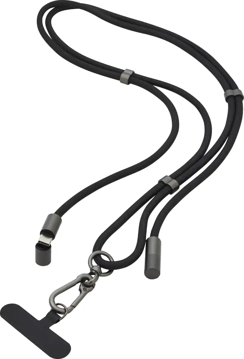 Bild 1 von IDEENWELT 2in1 Handykette & USB-C-Ladekabel schwarz