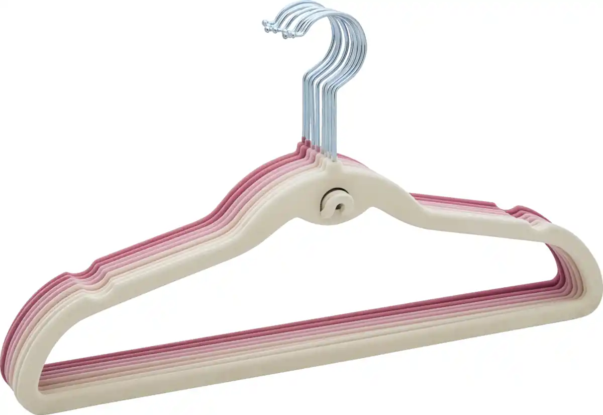 Bild 2 von IDEENWELT 8er Set Beflockte Kleiderbügel pink