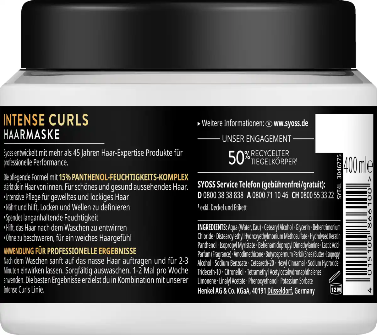 Bild 2 von Syoss Haarmaske Intense Curls, 400 ml