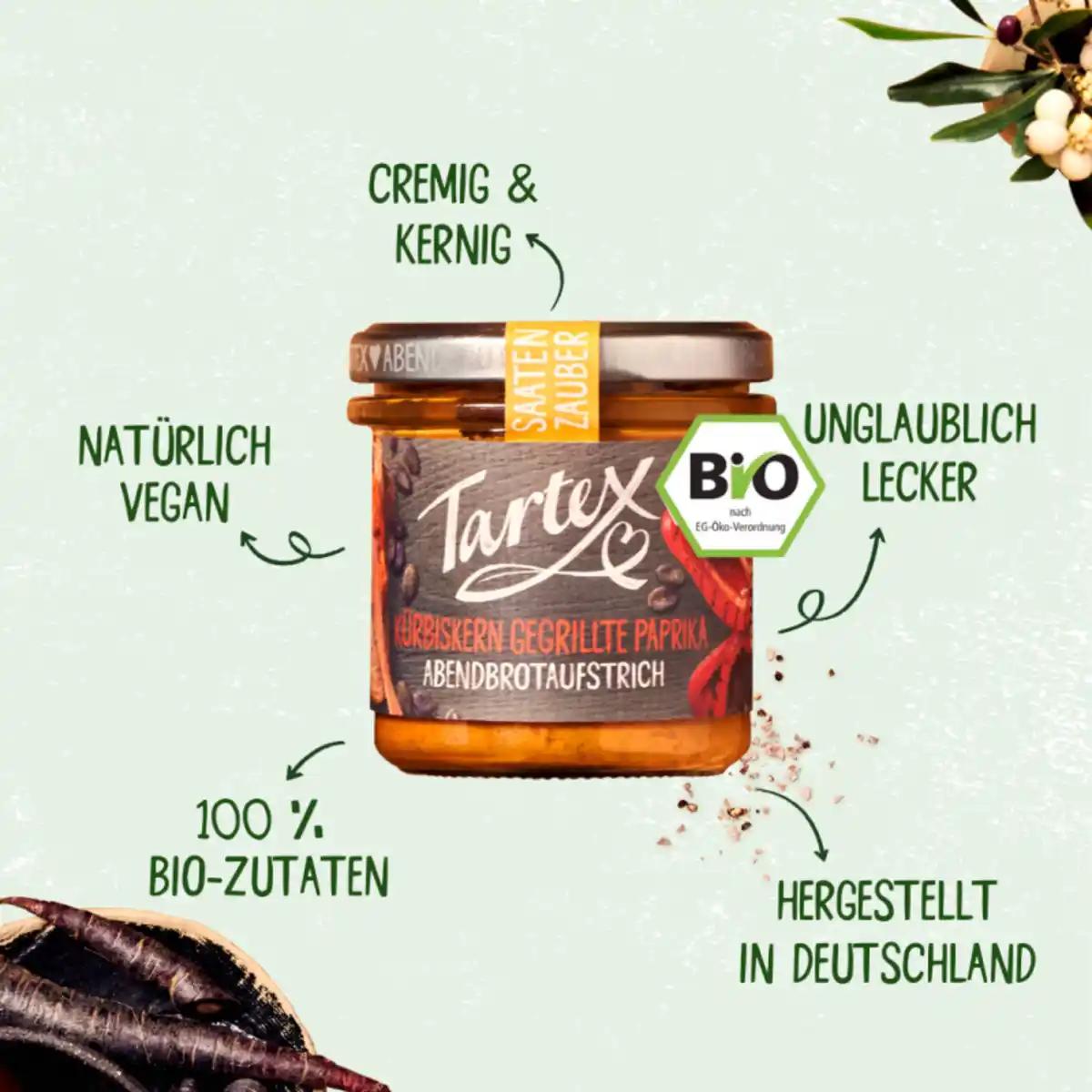 Bild 3 von Tartex Bio Abendbrotaufstrich Kürbiskern gegrillte Paprika, 135 g