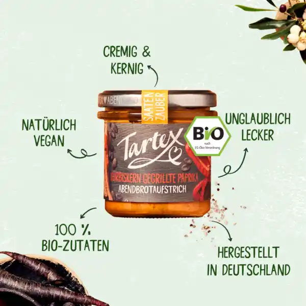 Bild 3 von Tartex Bio Abendbrotaufstrich Kürbiskern gegrillte Paprika, 135 g