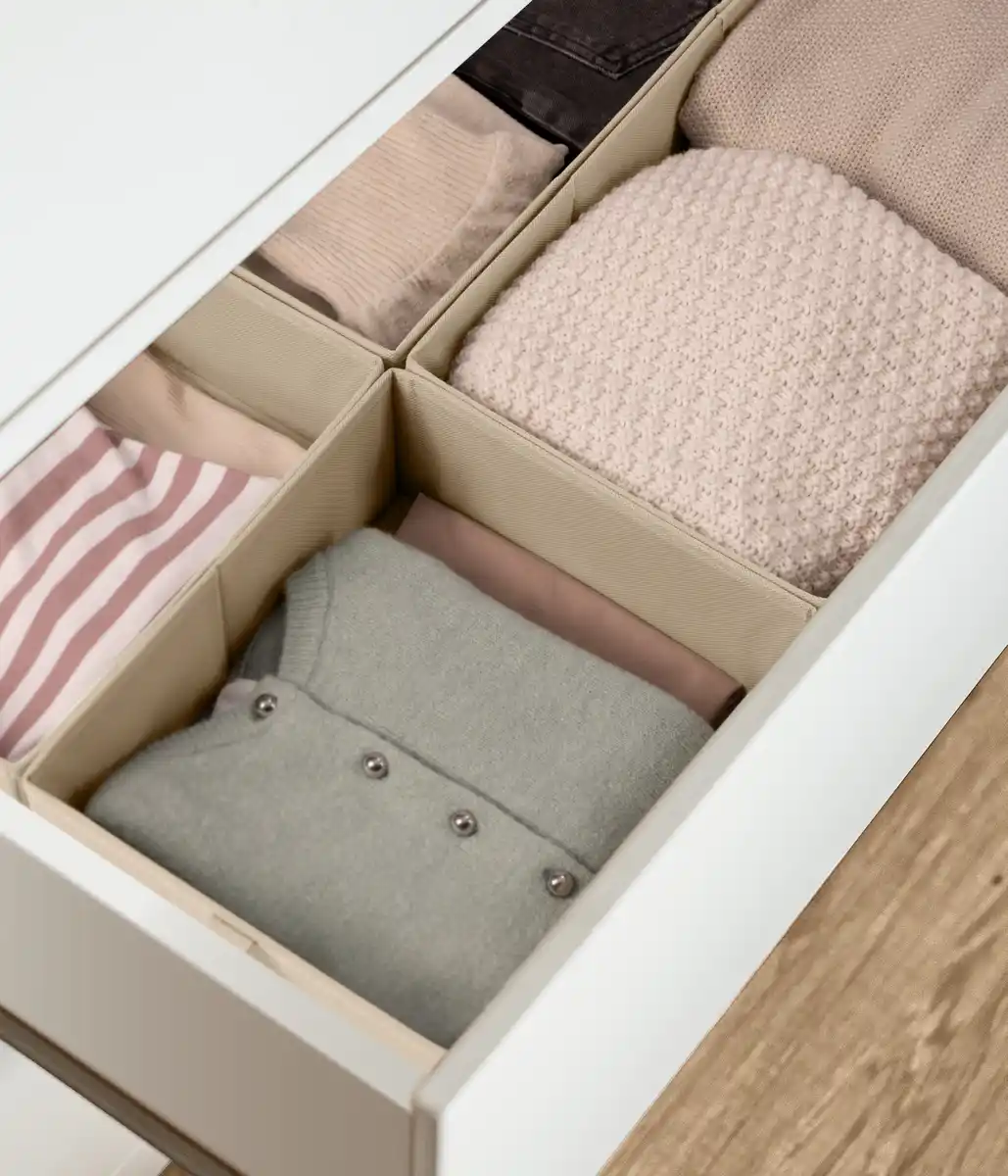 Bild 3 von IDEENWELT 4er Set Schubladen-Ordnungsboxen beige