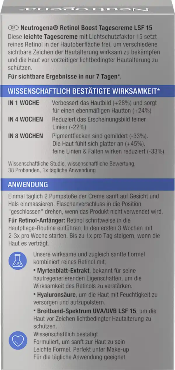 Bild 2 von Neutrogena Anti-Age Retinol Boost Tagescreme LSF 15, 50 ml