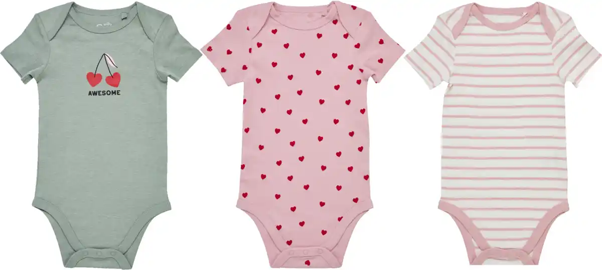 Bild 1 von IDEENWELT 3er Set Baby Body Herzen Gr. 86/92