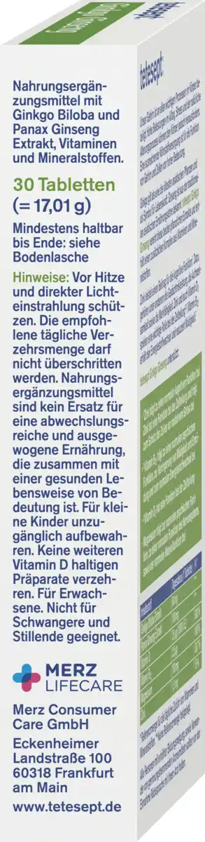 Bild 3 von tetesept Ginkgo Ginseng Tabletten, 17 g
