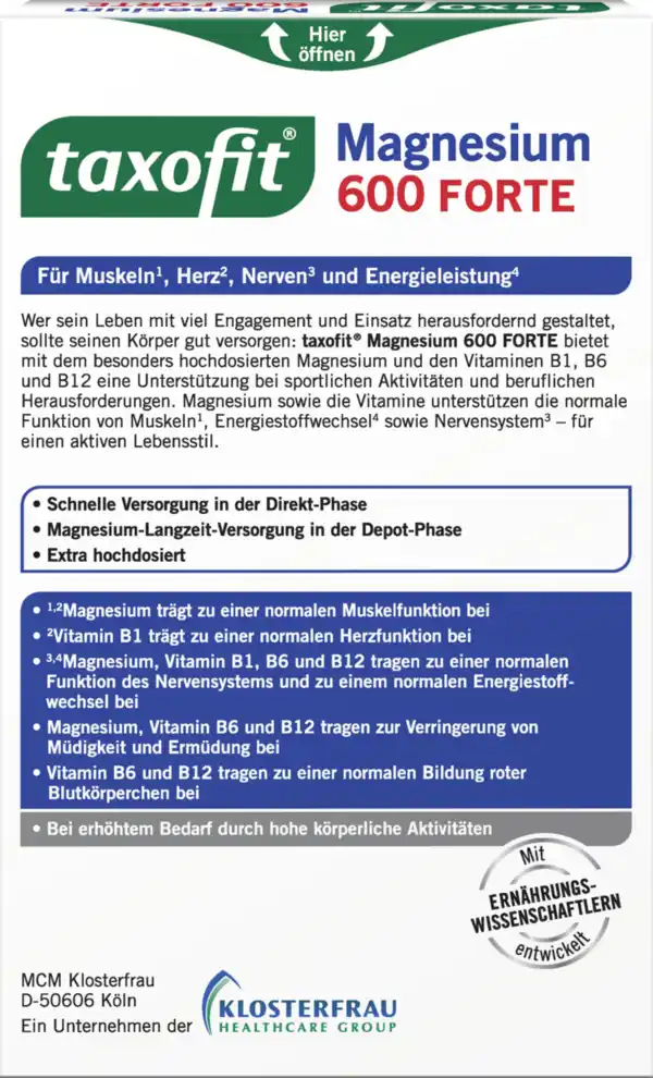Bild 3 von taxofit Magnesium 600 Forte, 51,2 g