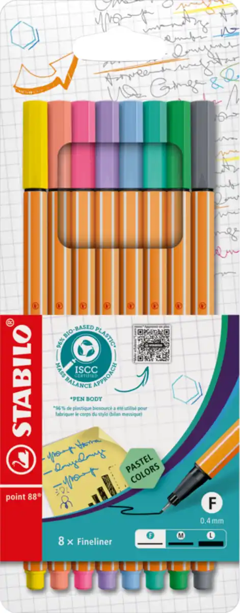 Bild 1 von STABILO Fineliner point 88 pastell 8er Set