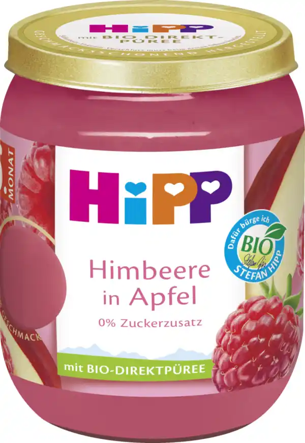 Bild 2 von HiPP Bio Früchte Himbeere in Apfel, 160 g