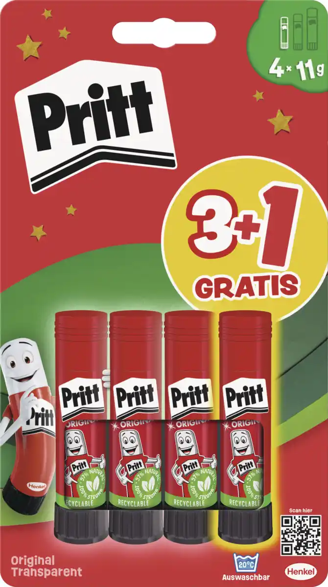 Bild 1 von Pritt Klebestift 4x11g, 44 g