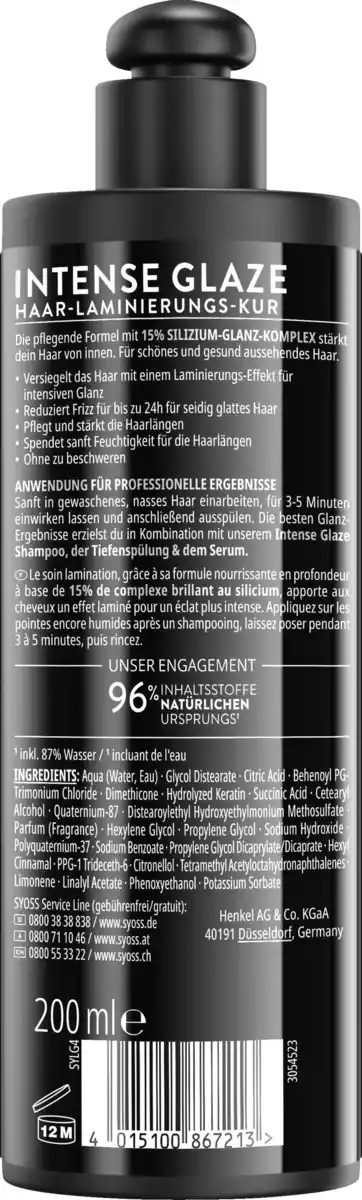 Bild 2 von Syoss Haar-Laminierungs-Kur Intense Glaze, 200 ml