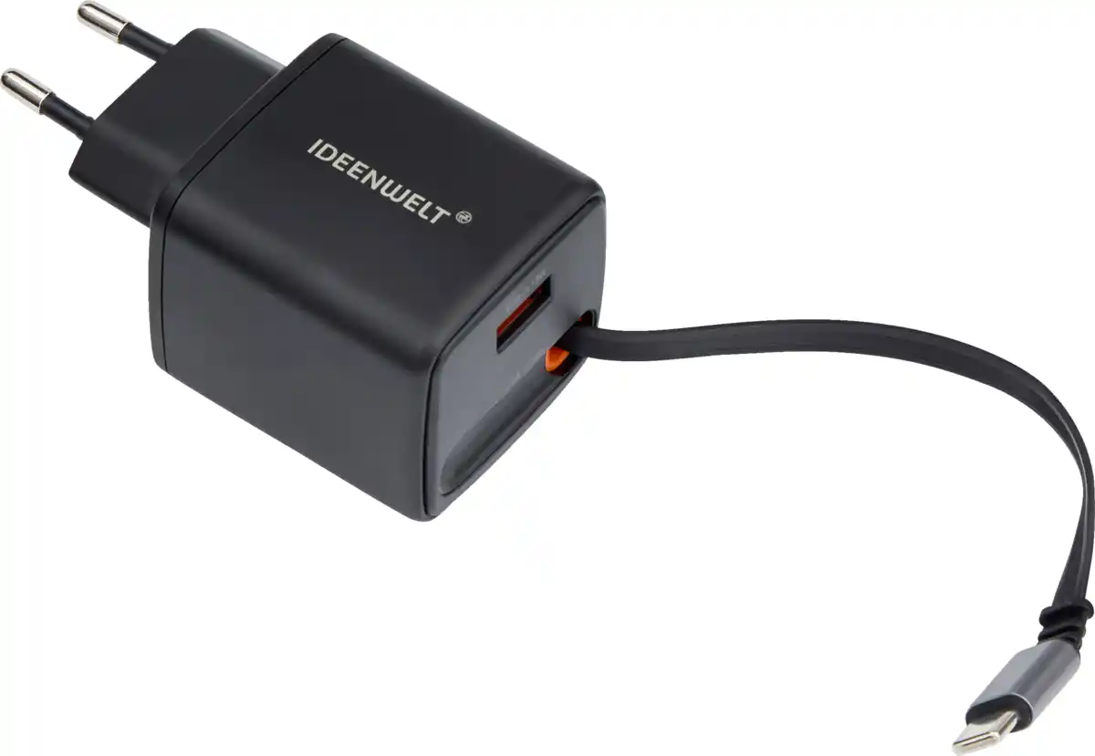 Bild 1 von IDEENWELT USB-Schnelladegerät schwarz