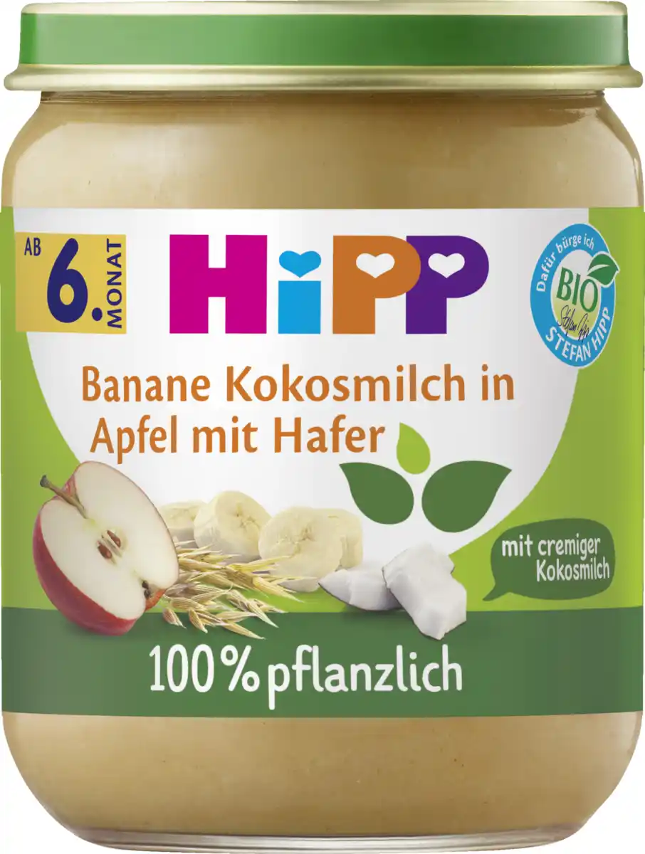Bild 1 von HiPP Bio Banane Kokosmilch in Apfel mit Hafer, 160 g