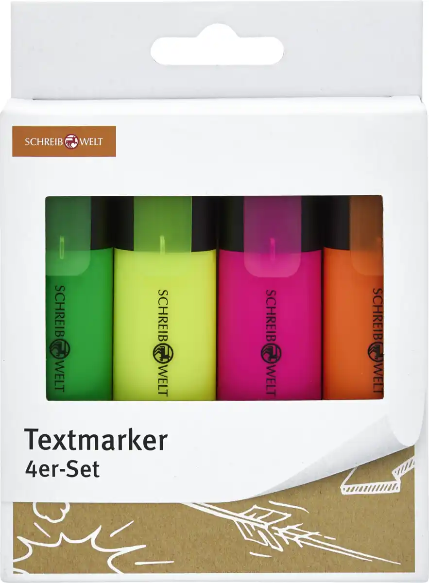 Bild 1 von SCHREIBWELT Textmarker, 4er-Set