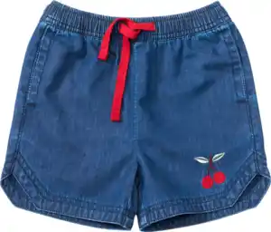 ALANA Jeansshorts mit Kirsch-Stickerei, blau, Gr. 98, 1 St