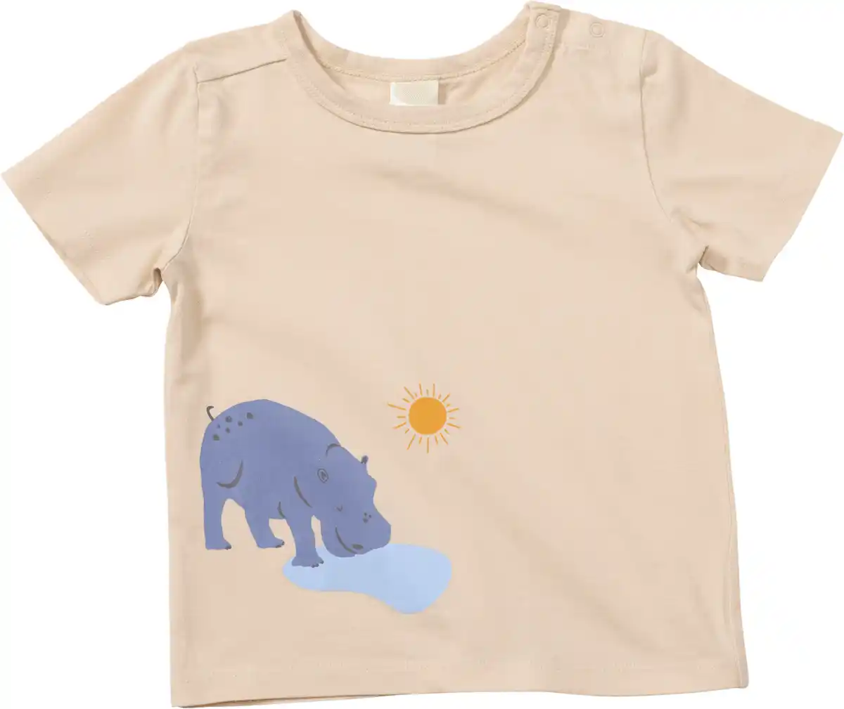 Bild 1 von ALANA T-Shirt mit Nilpferd-Muster, beige, Gr. 86, 1 St