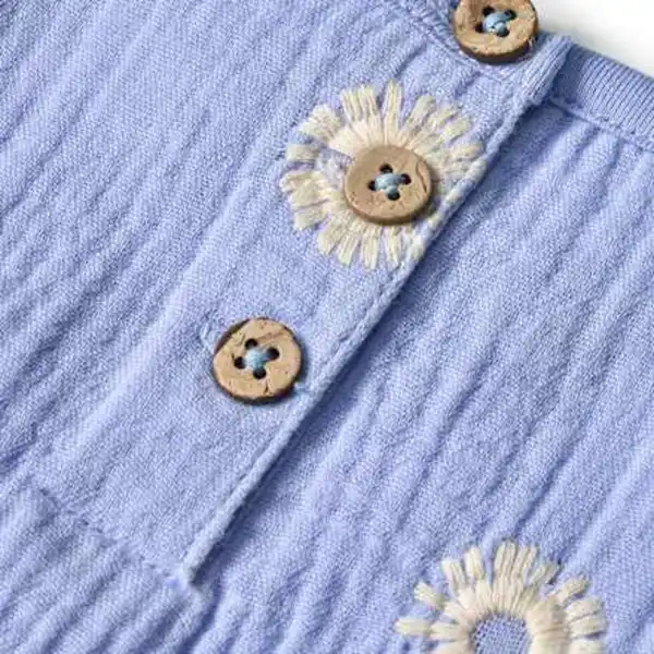 Bild 2 von ALANA Bluse aus Musselin & mit Blumen-Stickerei, lila, Gr. 122, 1 St